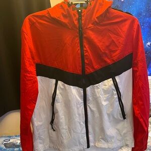 Red and White Aeropostale Windbreaker Jacket